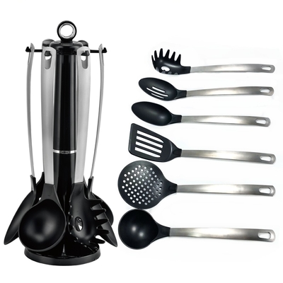 Non-Stick 7PCS Nylon Kitchen Utensils with Stainless Steel Handle