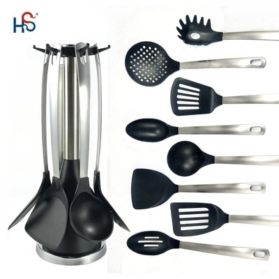 Non-Stick 7PCS Nylon Kitchen Utensils with Stainless Steel Handle
