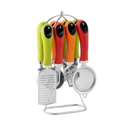 7 Piece Stainless Steel Utensil Set with TPR Handle Latest Kitchen Gadget Collection