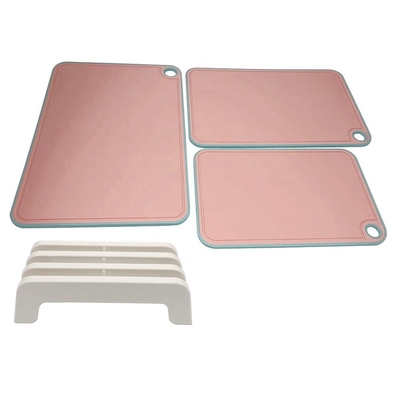 Classic Nonslip Plastic Cutting Board with Deep Drip Juice Groove Easy Grip Handle BPA Free Grey