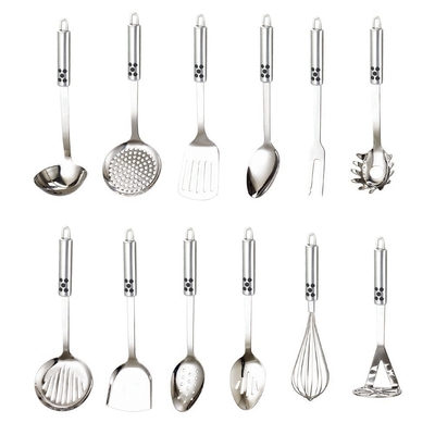 7 Piece Sustainable Utensils Stainless Steel Metal Silicone Kitchen Tool and Utensils Set