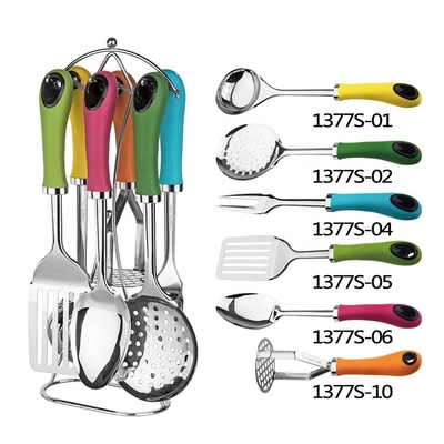 Sustainable Kitchen Accessories 2024 TPR Material Utensil Set with Stainless Steel