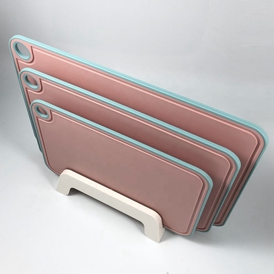 Logo Printed PP Plastic Kitchen Chopping Board with Juice Groove and Nonslip Design