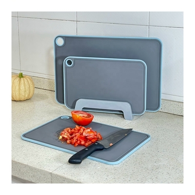 Logo Printed PP Plastic Kitchen Chopping Board with Juice Groove and Nonslip Design