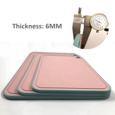 Logo Printed PP Plastic Kitchen Chopping Board with Juice Groove and Nonslip Design