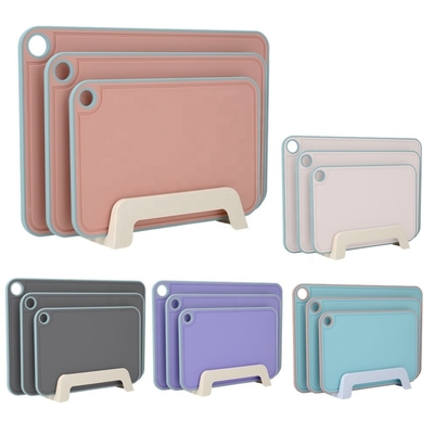 Logo Printed PP Plastic Kitchen Chopping Board with Juice Groove and Nonslip Design