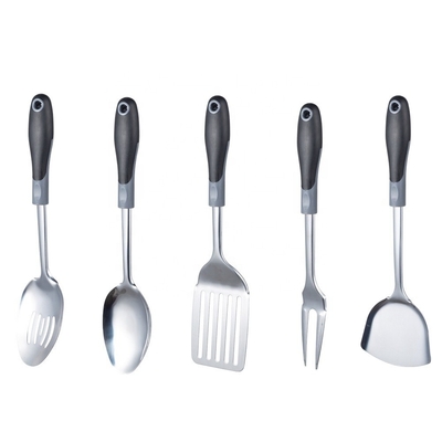 Compact Kitchen Designs Stainless Steel Cookware Set with Metal Utensils Included