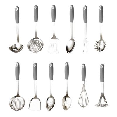 Metal Kitchen Cookware Food Turner Sets Stainless Steel Customized Logo Acceptable