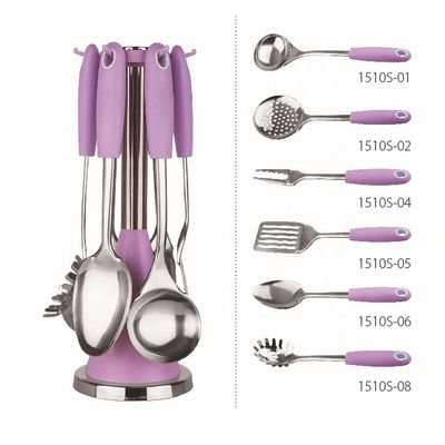Metal Kitchen Cookware Food Turner Sets Stainless Steel Customized Logo Acceptable
