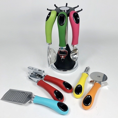 7 Piece Stainless Steel Utensil Set with TPR Handle Latest Kitchen Gadget Collection