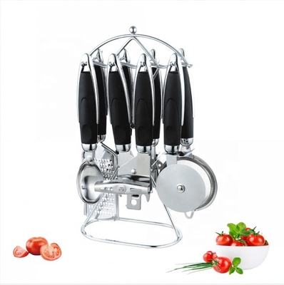 Home Kitchen ABS Handle Stainless Steel 430 Wooden Utensil Set Kitchen Ware Gadget Set