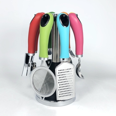 7 Piece Stainless Steel Utensil Set with TPR Handle Latest Kitchen Gadget Collection