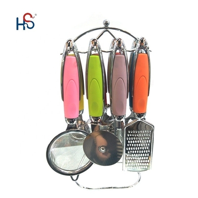Home Kitchen ABS Handle Stainless Steel 430 Wooden Utensil Set Kitchen Ware Gadget Set