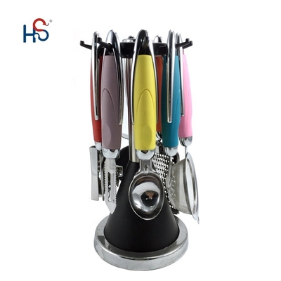 Home Kitchen ABS Handle Stainless Steel 430 Wooden Utensil Set Kitchen Ware Gadget Set