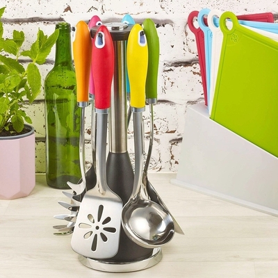 Metal Type Stainless Steel Utensil Set for Sustainable Retro Kitchen Cooking Supplies