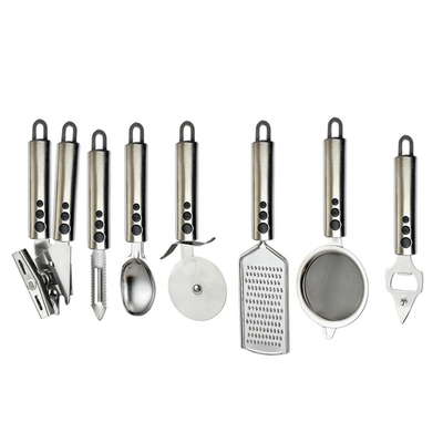 Kitchen Utensils Sets with Silk Printing Logo 201/410 Stainless Steel Cooking Tools