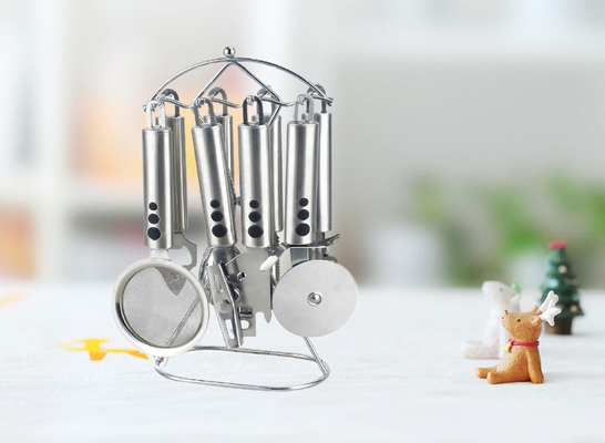 Kitchen Utensils Sets with Silk Printing Logo 201/410 Stainless Steel Cooking Tools