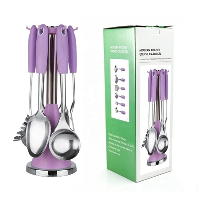 Custom s LOGO Colorful Stainless Steel Kitchen Utensil Set for Minimalist Design Style