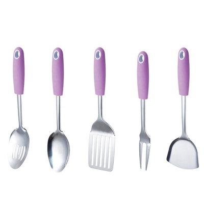 Custom s LOGO Colorful Stainless Steel Kitchen Utensil Set for Minimalist Design Style
