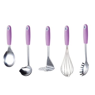 Custom s LOGO Colorful Stainless Steel Kitchen Utensil Set for Minimalist Design Style