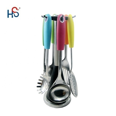 Custom s LOGO Colorful Stainless Steel Kitchen Utensil Set for Minimalist Design Style