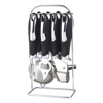 Food Grade Stainless Steel Kitchen Utensils Set with Rainbow Gadgets and Pizza Tools
