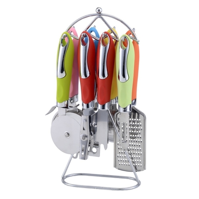 Food Grade Stainless Steel Kitchen Utensils Set with Rainbow Gadgets and Pizza Tools
