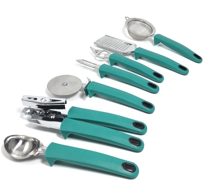 Home Kitchen TPR Handle Stainless Steel Utensil Set with Holder and Other Cooking Tools