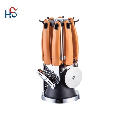 Home Kitchen TPR Handle Stainless Steel Utensil Set with Holder and Other Cooking Tools