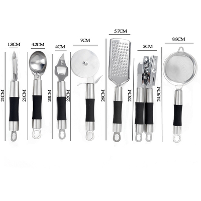 Silk Printing Logo 7 Piece Kitchen Tools Gadgets Set for Convenient and Stylish Cooking