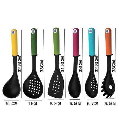 PA66 Plastic Multifunction 6 Piece Food Grade Cooking Tools Set for Serving and Cooking
