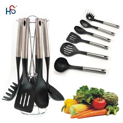 7-Piece Stainless Steel Kitchenware Set Nylon Cooking Utensils and Custom Logo Option