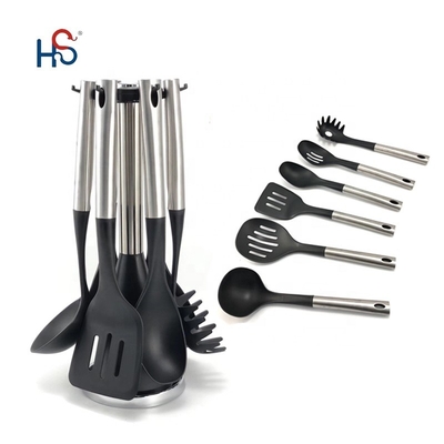 7-Piece Stainless Steel Kitchenware Set Nylon Cooking Utensils and Custom Logo Option