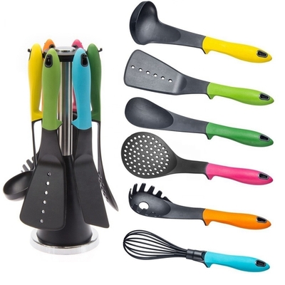 Food Grade Eco-Friendly Kitchenware Non Stick Utensil Set with Heat Resistant Spoons