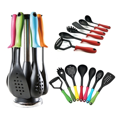Eco-Friendly Solid Spoon Food Turner Spatula Slotted Spoon Whisk Acacia Silicon Cooking Utensil
