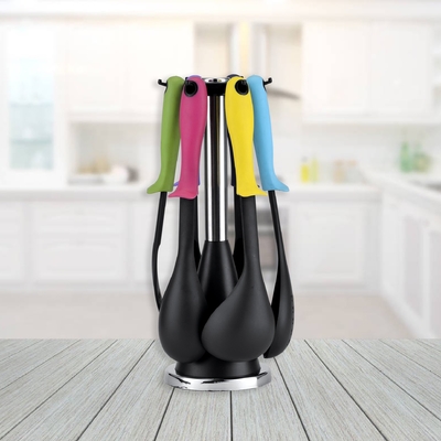 Eco-Friendly Solid Spoon Food Turner Spatula Slotted Spoon Whisk Acacia Silicon Cooking Utensil