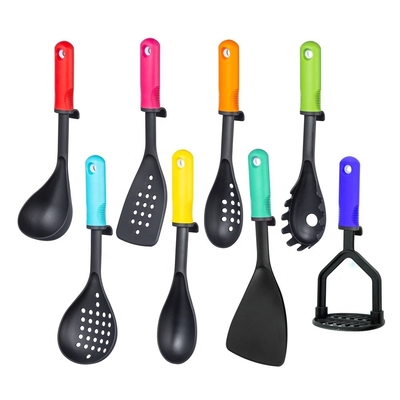 Sustainable Kitchen Cooking Utensil Set with Rotating Stand and TPR PP Handle Material