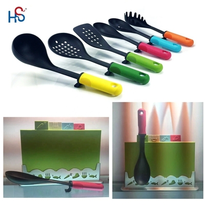 Sustainable Kitchen Cooking Utensil Set with Rotating Stand and TPR PP Handle Material