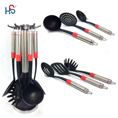 Logo Printed Kitchen Tools Set 7 Pieces Heat Resistant Utensils for Versatile Cooking
