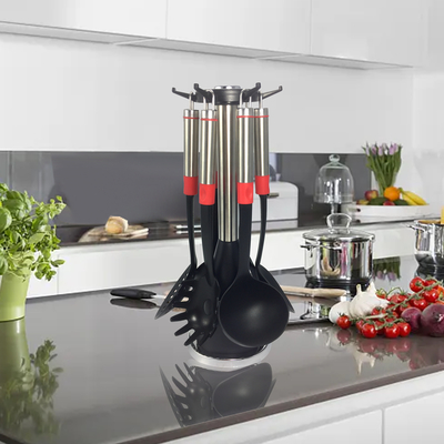 Logo Printed Kitchen Tools Set 7 Pieces Heat Resistant Utensils for Versatile Cooking