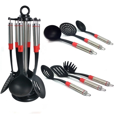 Logo Printed Kitchen Tools Set 7 Pieces Heat Resistant Utensils for Versatile Cooking