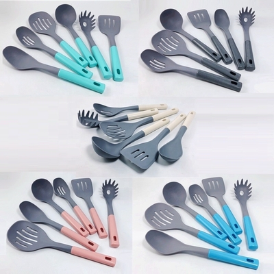 7-Piece Utensil Sets with Wooden Handle and Hanging Hole Heat Resistant up to 240C