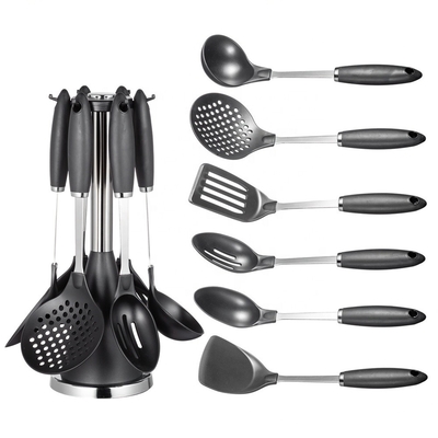 TPR Handle Stainless Steel Kitchen Utensils Spoons for Home and Kitchen Accessories