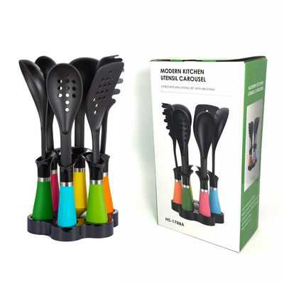 Tabletop Cooking Essentials 7-Piece Plastic Cooking Tool Set for Eco-Friendly Kitchen