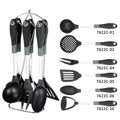 7-Piece Kitchenware Utensil Set with Dishwasher Safe and BPA Free Nylon Utensils