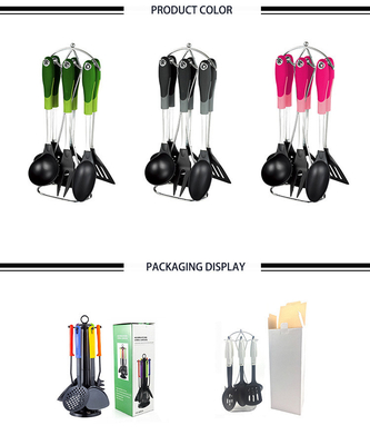 7-Piece Kitchenware Utensil Set with Dishwasher Safe and BPA Free Nylon Utensils