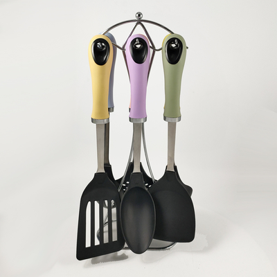 Kitchen Household Utensil Set with Non-Stick Cooking Tools and Stainless Steel Handle