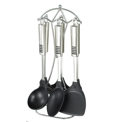 Nylon Kitchen Utensils Set with Rotating Stand and Multi-functional Kitchen Gadgets