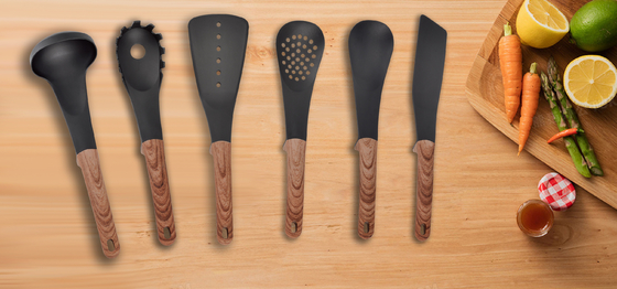 Kitchen Accessories Cooking Utensils Non Toxic Customized with Black ABS Handle Tools