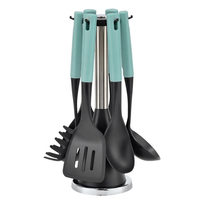 7-Piece Kitchenware Cooking Utensil Set with Color Handles Durable and Heat Resistant